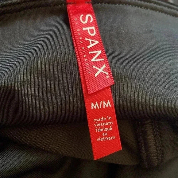 Spanx Women's Black Velvet Leggings High Waist Velour Stretch size M - Picture 3 of 4